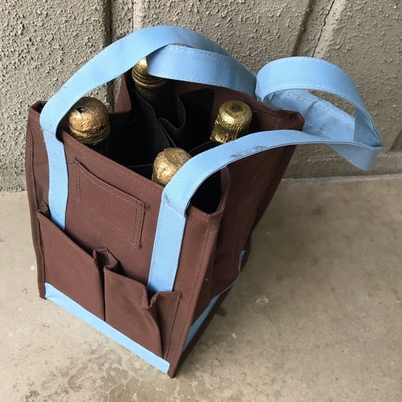 4 Bottle Canvas Wine Tote - Picture 2 of 9
